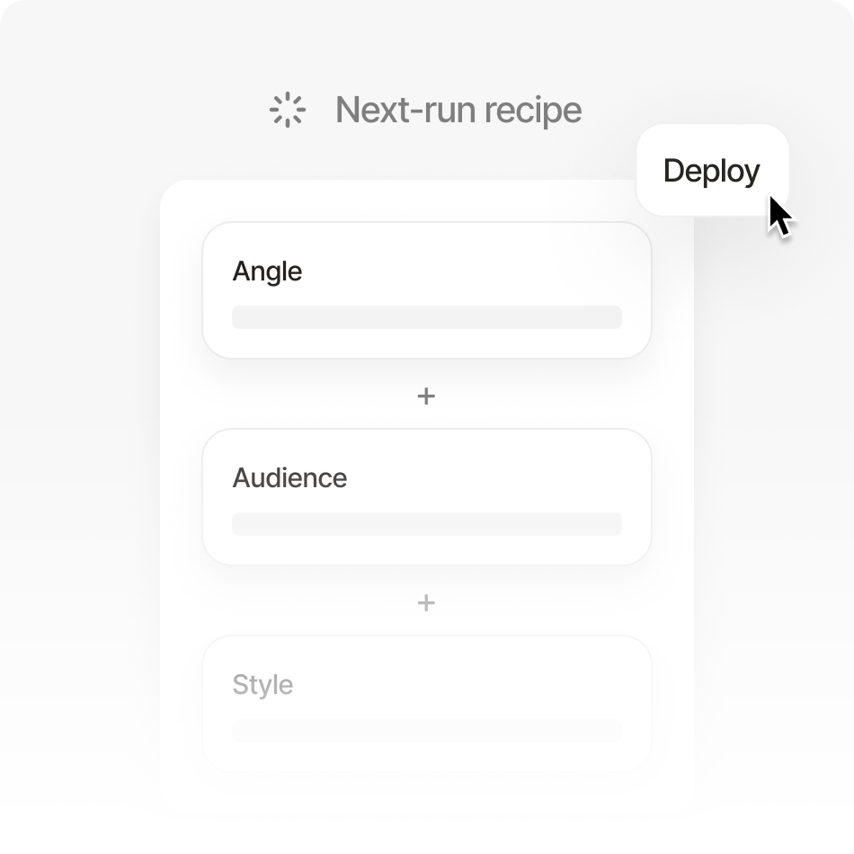 Generate the next run from what won feature illustration